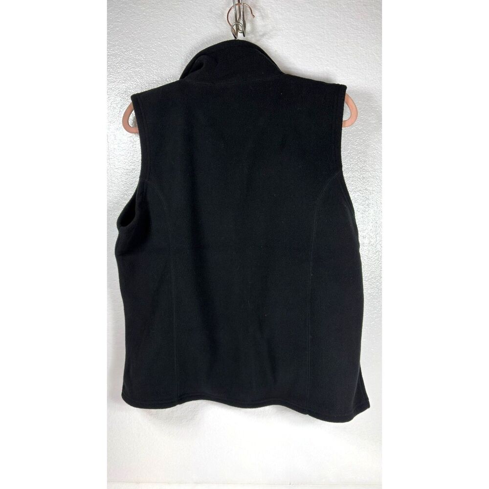 Tri Mountain Fleece Vest Womens Large Black Zipper Pockets New - Picture 2 of 9
